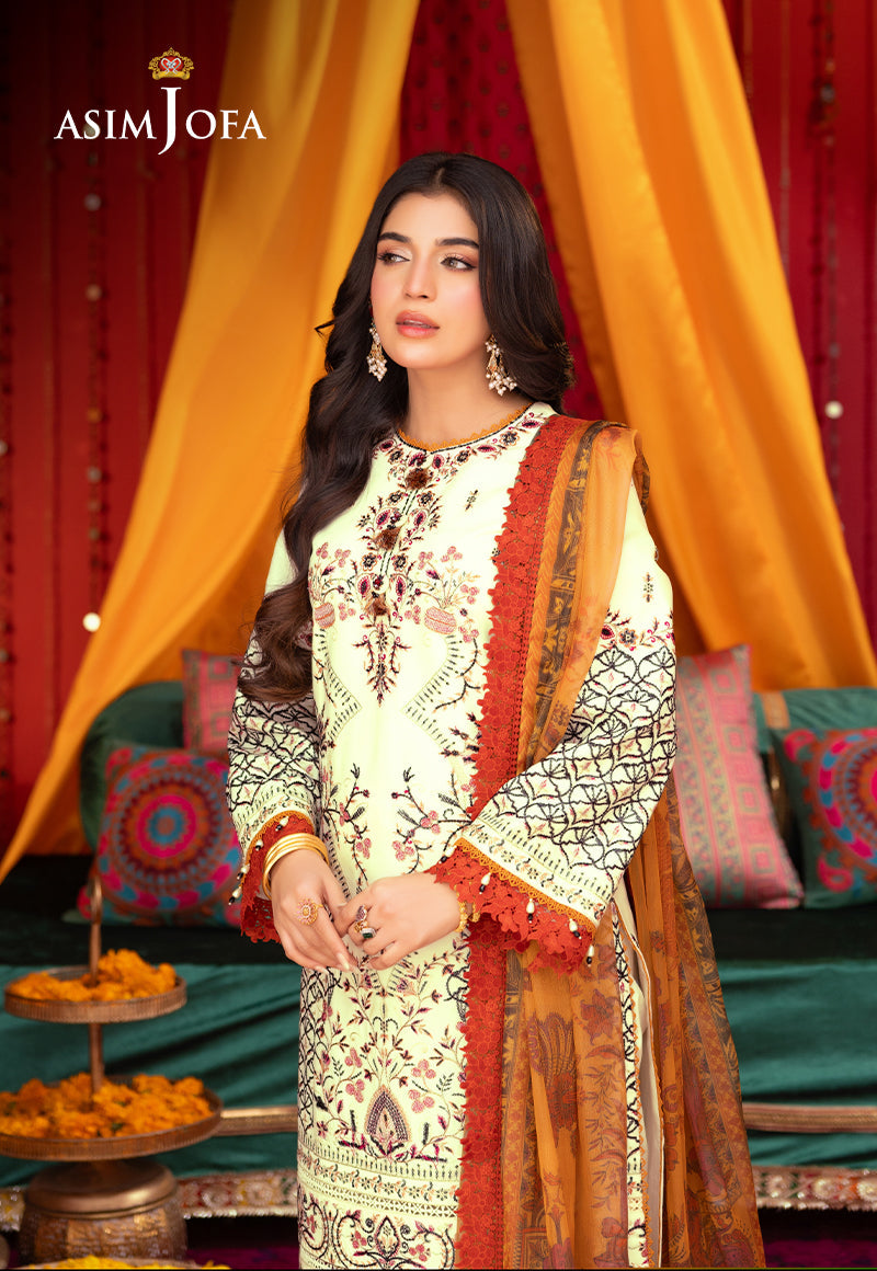 AJRA-15 EMBROIDERED LAWN  3 PCS