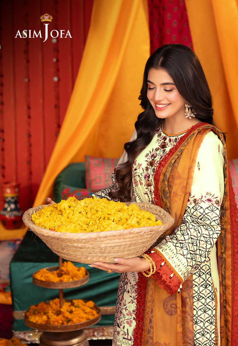 AJRA-15 EMBROIDERED LAWN  3 PCS