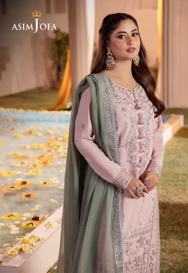 AJCFP-14 EMBROIDERED BOSKI SILK 3 PCS