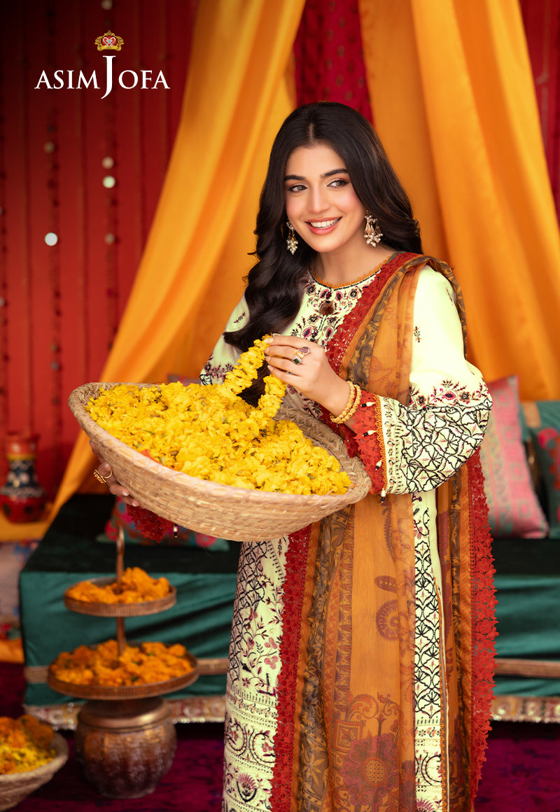AJRA-15 EMBROIDERED LAWN  3 PCS