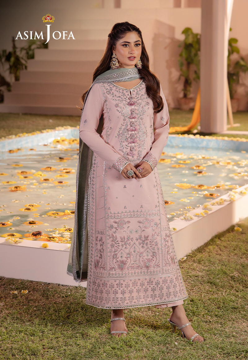 AJCFP-14 EMBROIDERED BOSKI SILK 3 PCS