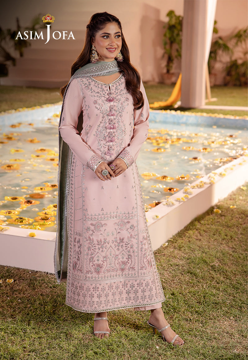 AJCFP-14 EMBROIDERED BOSKI SILK 3 PCS