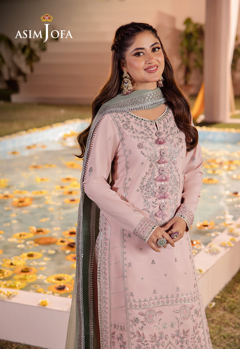 AJCFP-14 EMBROIDERED BOSKI SILK 3 PCS