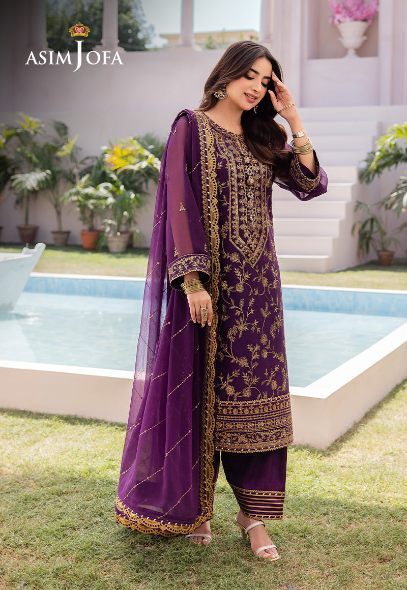 AJCFP-08 EMBROIDERED CHIFFON  3 PCS