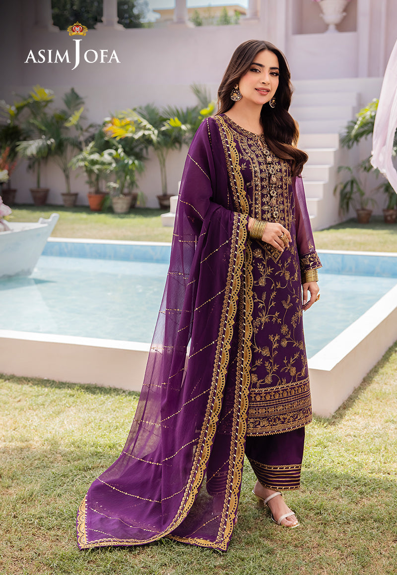 AJCFP-08 EMBROIDERED CHIFFON  3 PCS