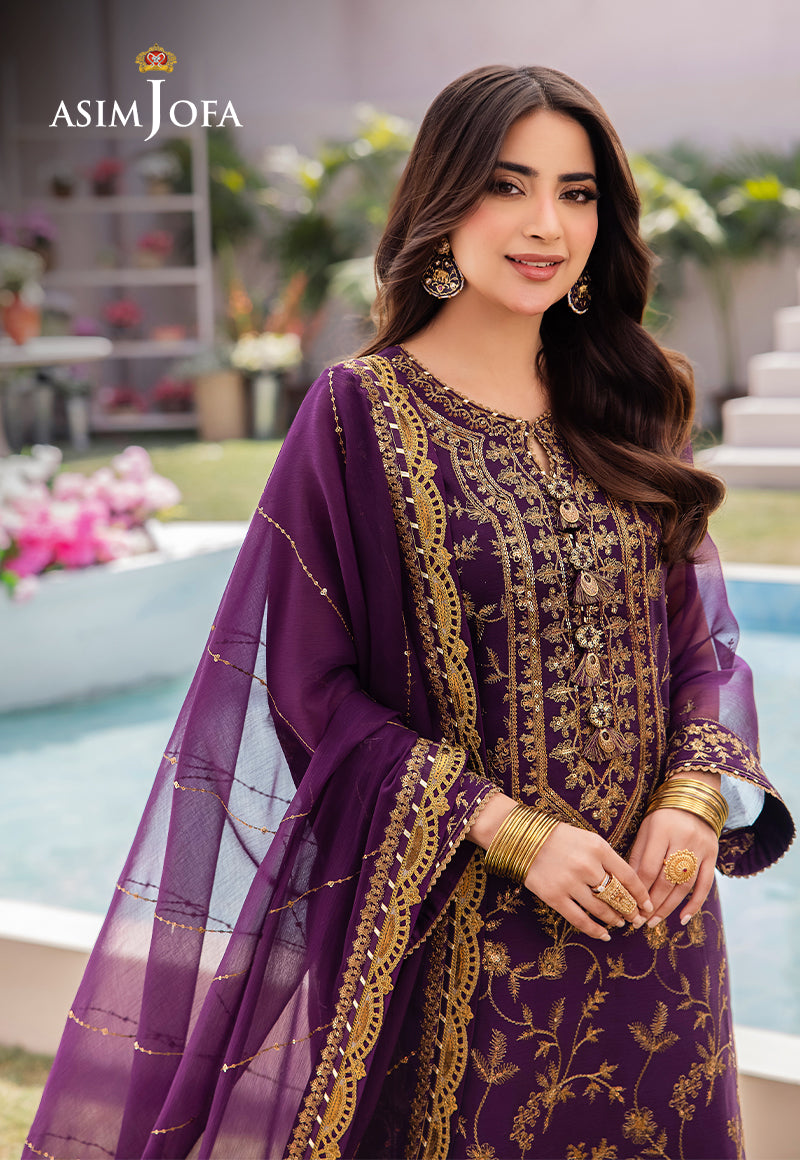 AJCFP-08 EMBROIDERED CHIFFON  3 PCS