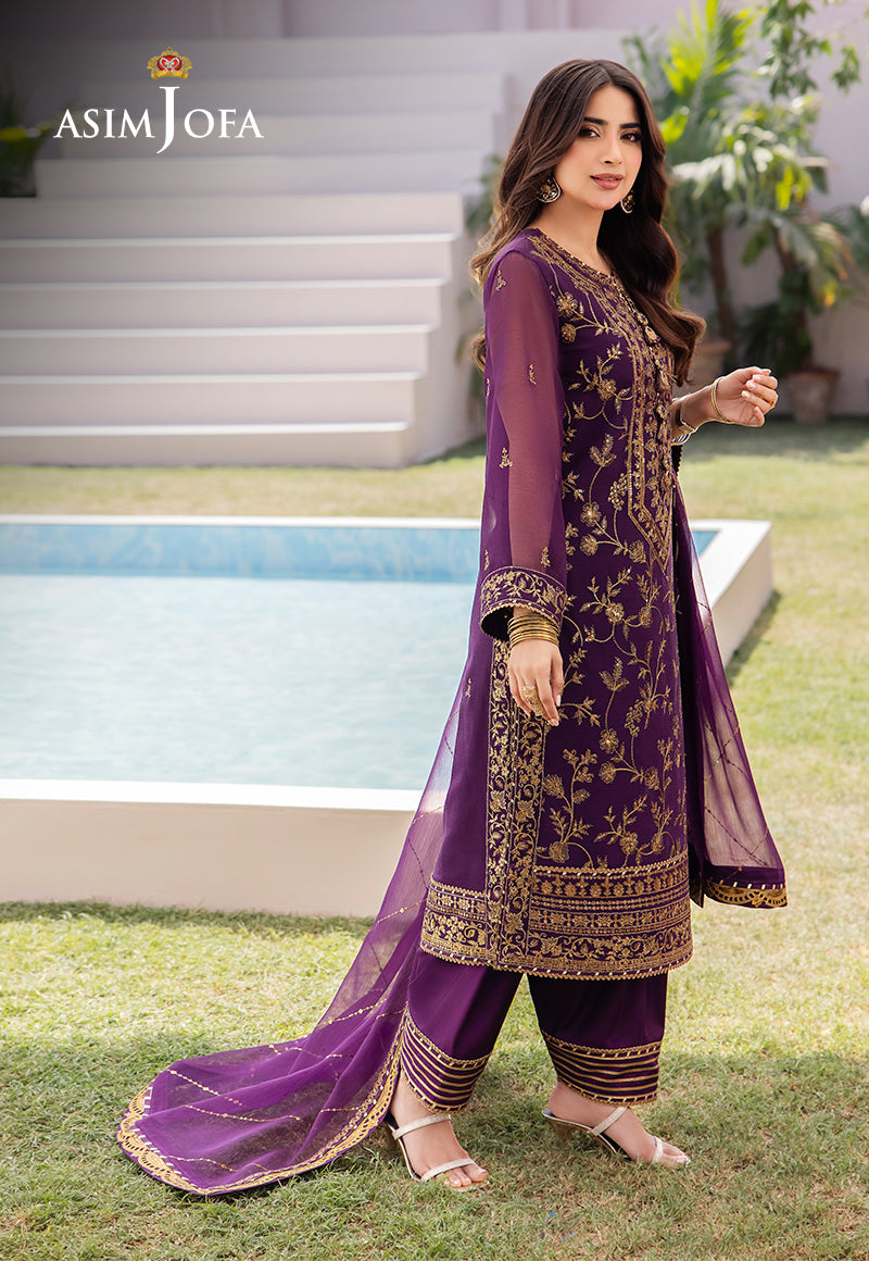AJCFP-08 EMBROIDERED CHIFFON  3 PCS