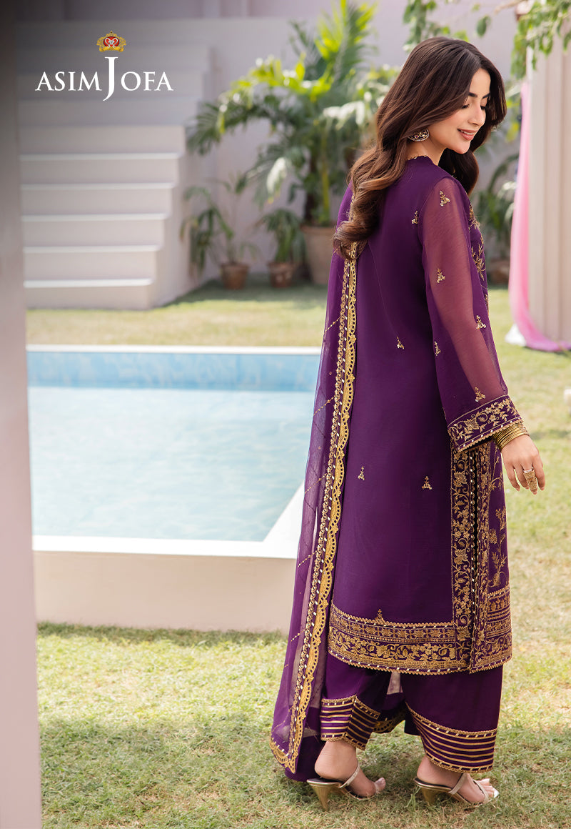 AJCFP-08 EMBROIDERED CHIFFON  3 PCS