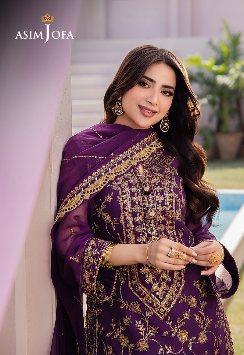 AJCFP-08 EMBROIDERED CHIFFON  3 PCS