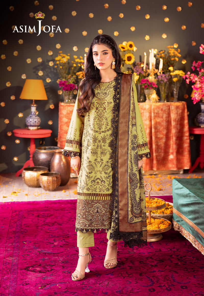 AJRA-13 EMBROIDERED LAWN 3 PCS