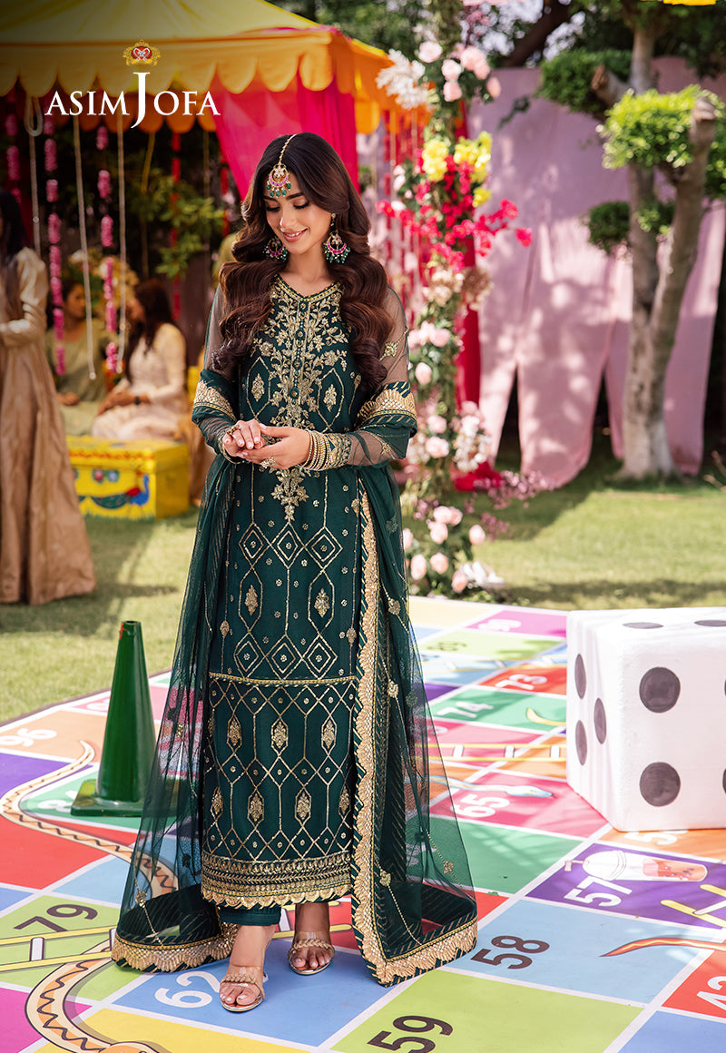 AJMJ-23 EMBROIDERED NET 3 PCS