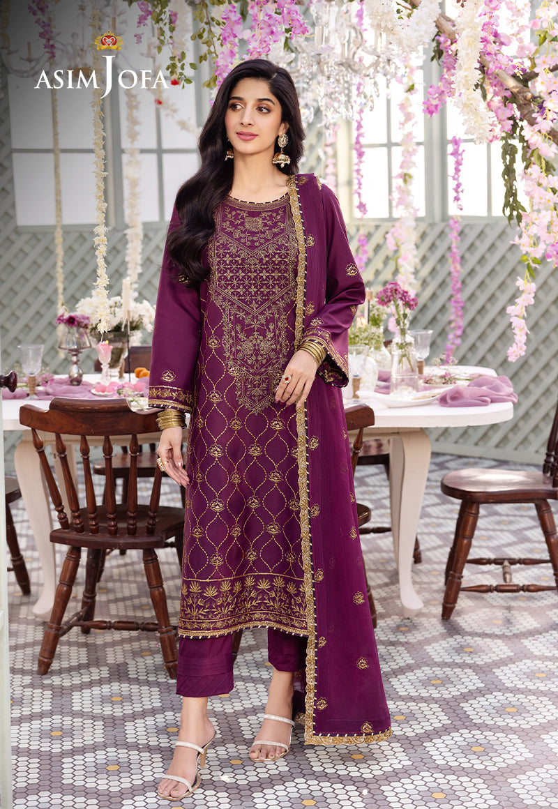 AJCFP-07 EMBROIDERED JUMBO SILK 3 PCS