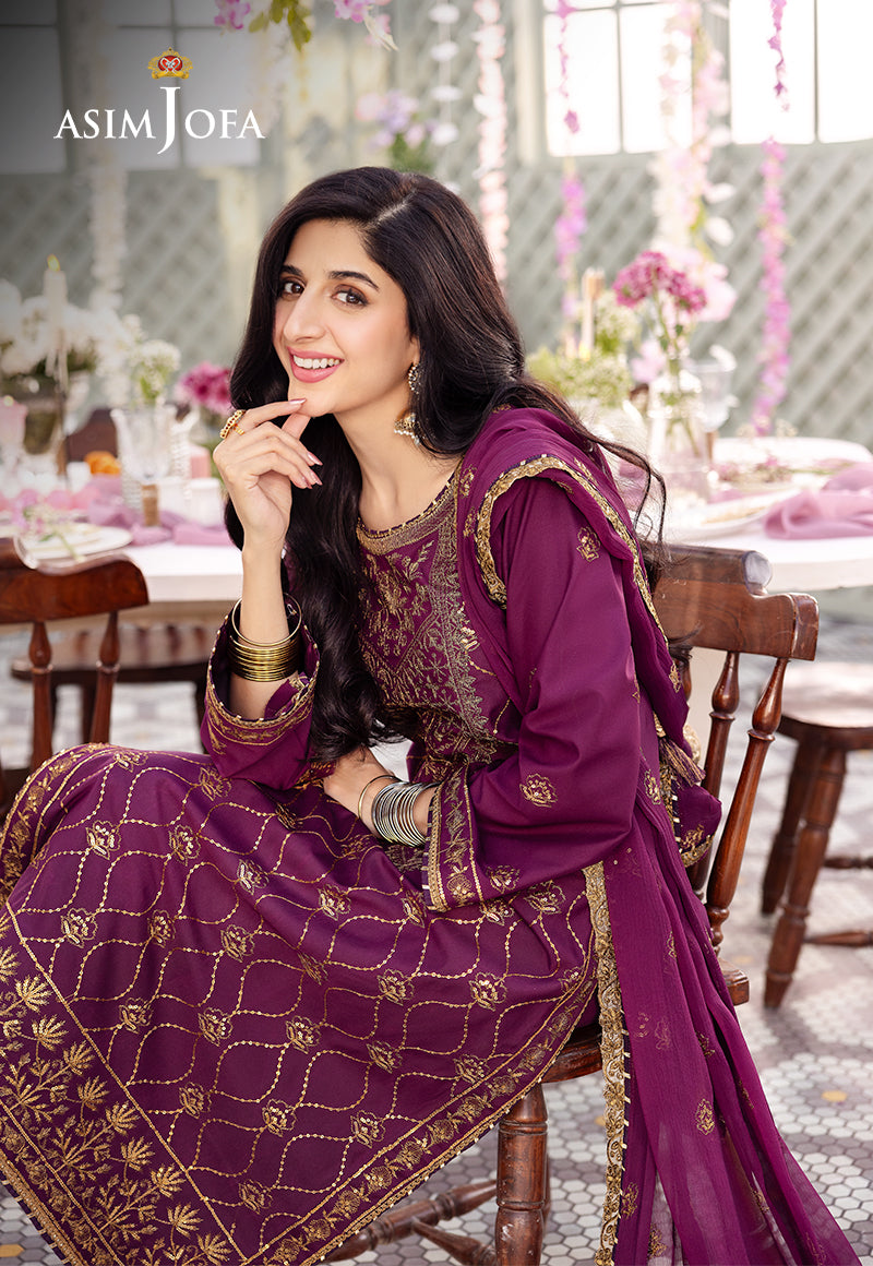 AJCFP-07 EMBROIDERED JUMBO SILK 3 PCS