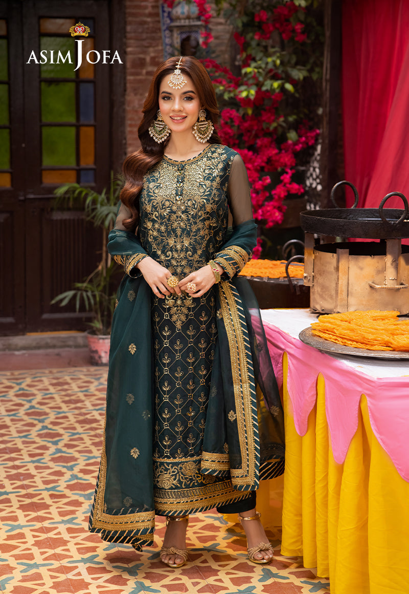 AJEM-25 EMBROIDERED ORGANZA 3 PCS