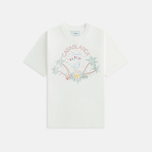 Casablanca Crayon Tennis Club Tee - White