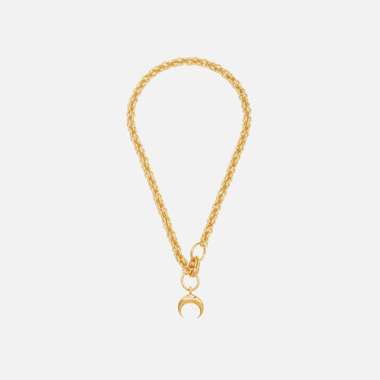 Marine Serre Moon Charm Necklace - Gold