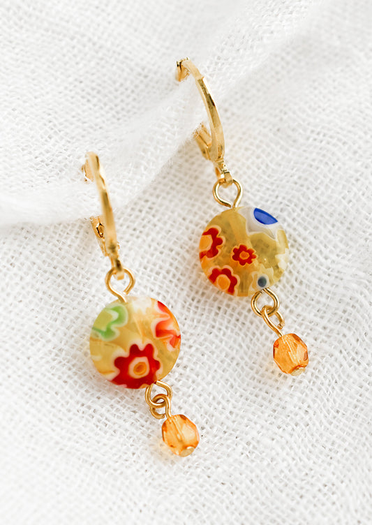 Millefiore Huggie Earrings