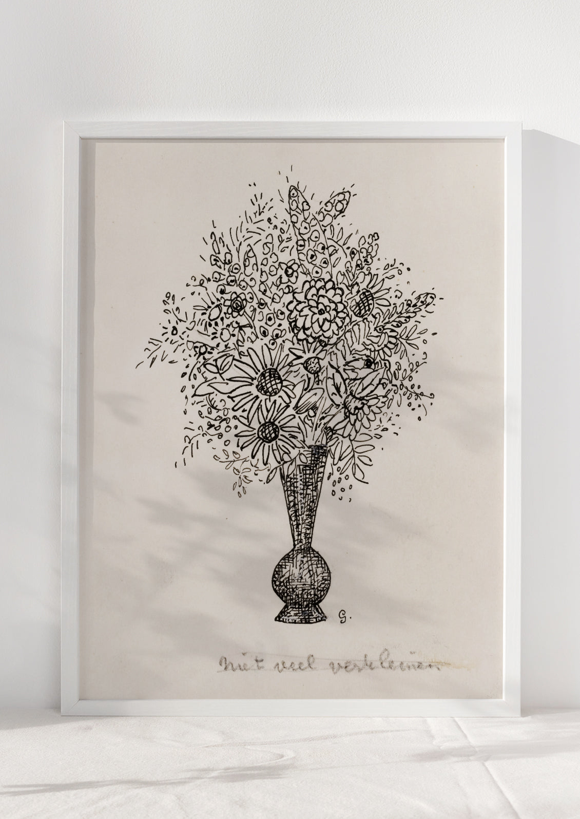 Sketch of Flowers In Vase Print