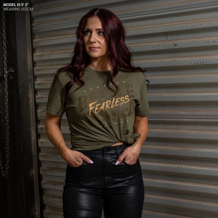 Women's Fearless Boyfriend Fit T-Shirt - Military Green