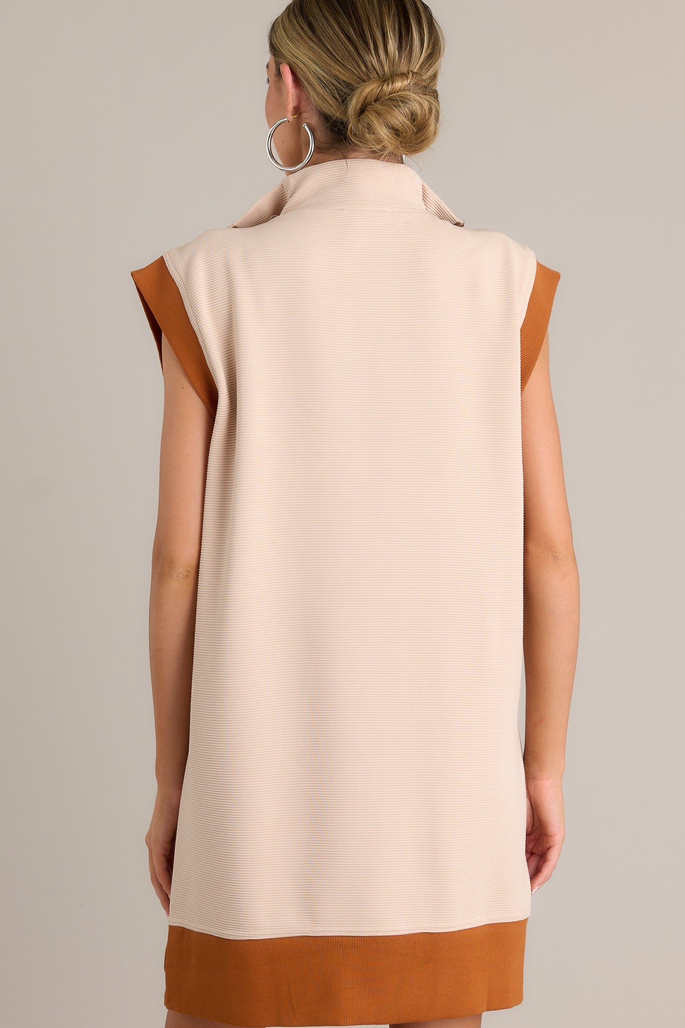 Urban Flair Taupe Multi Zip Front Mini Dress