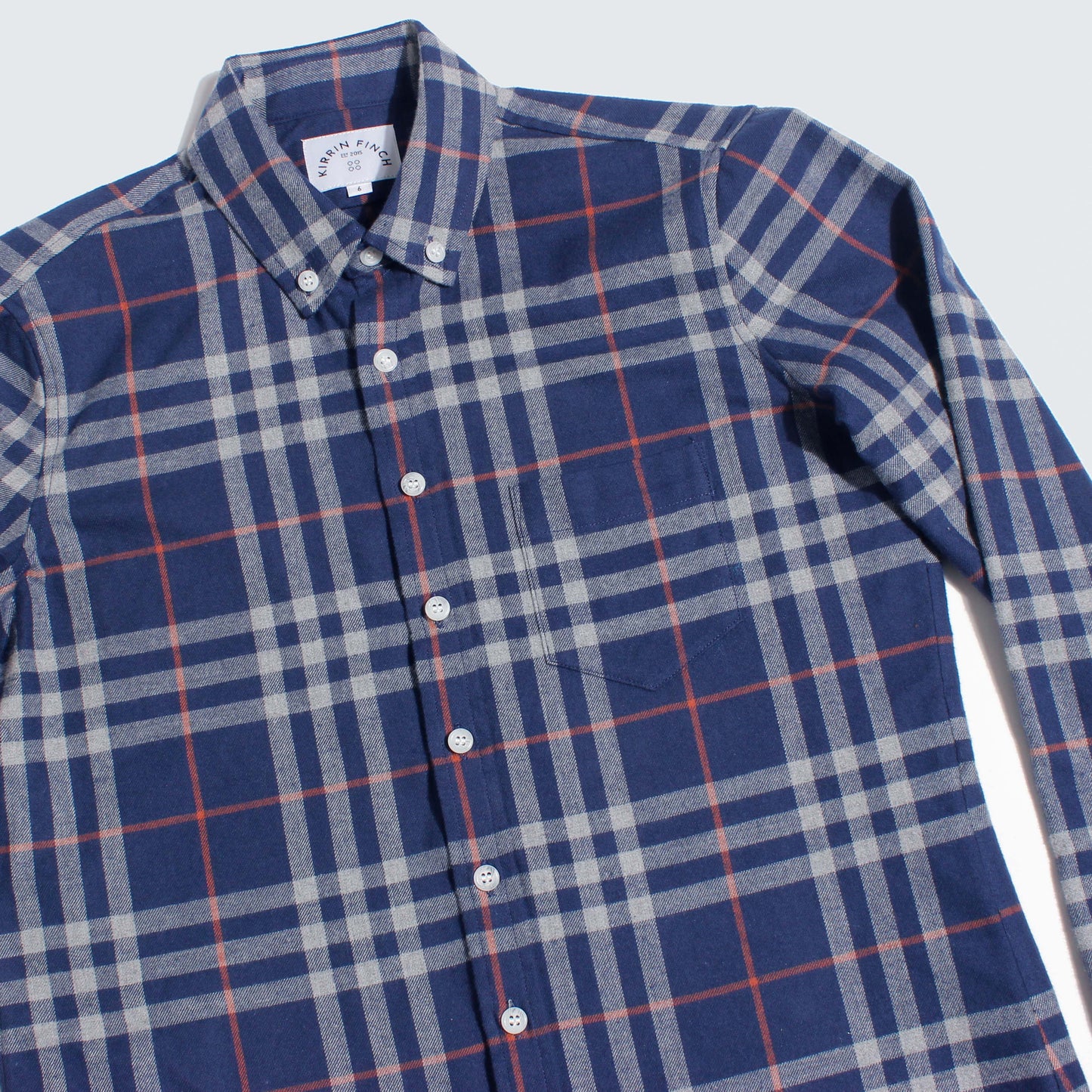 Navy and Gray Plaid Flannel Shirt