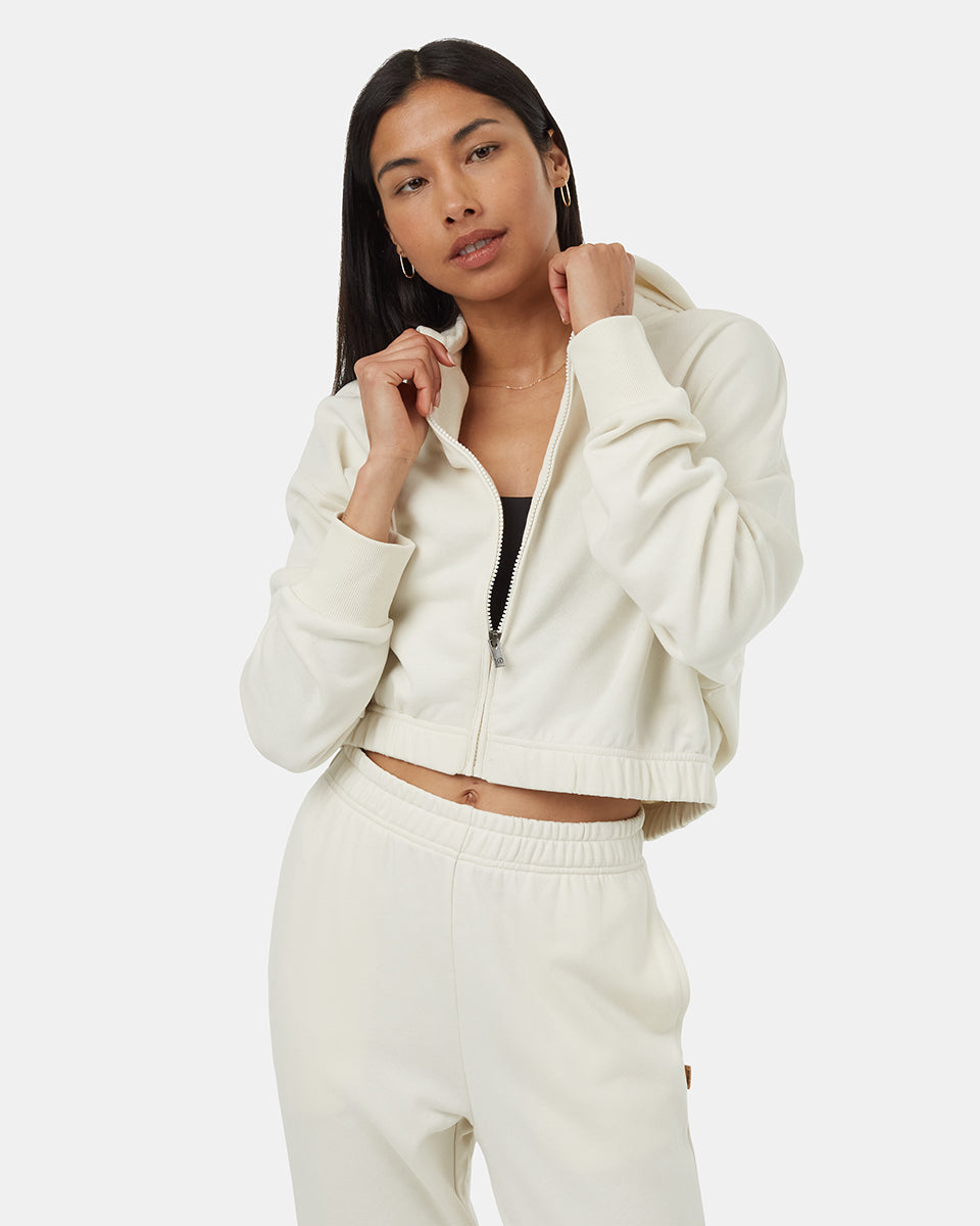 TreeTerry Oversized Cropped Zip Hoodie