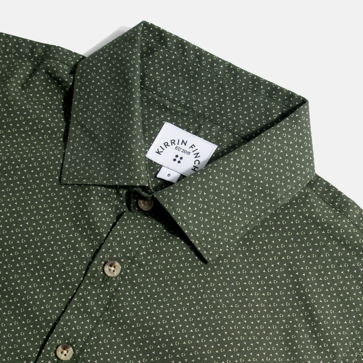 Olive Trichome Point Collar Shirt