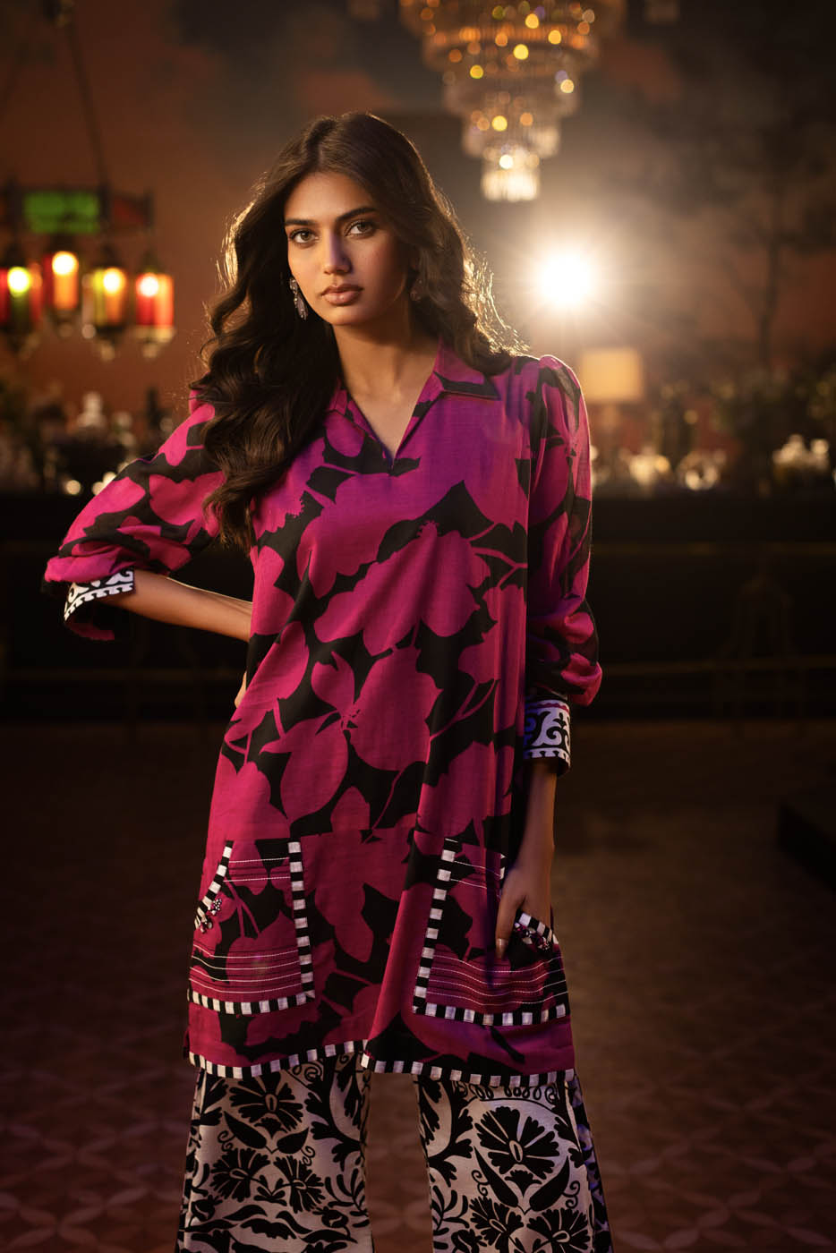3 Piece Printed Viscose Suit With Viscose Dupatta