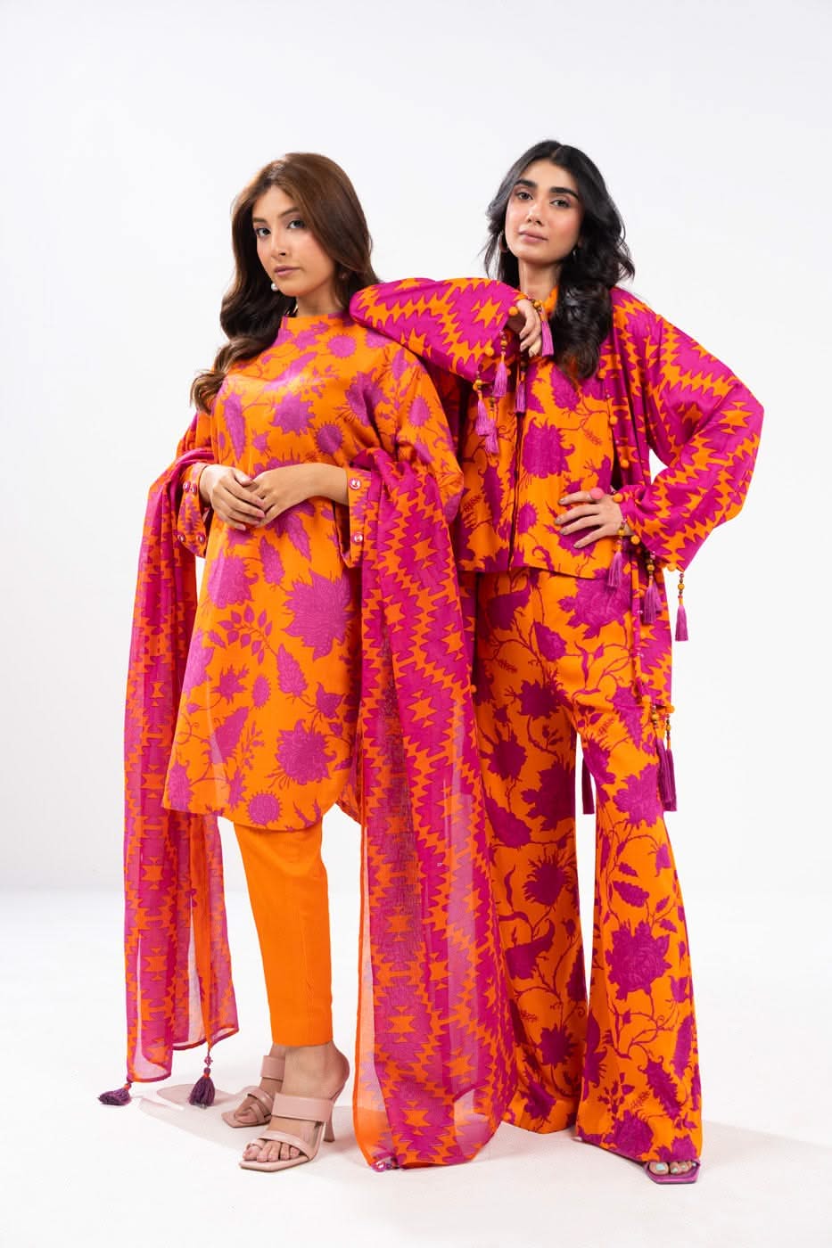 3 Piece Printed Viscose Suit With Viscose Dupatta