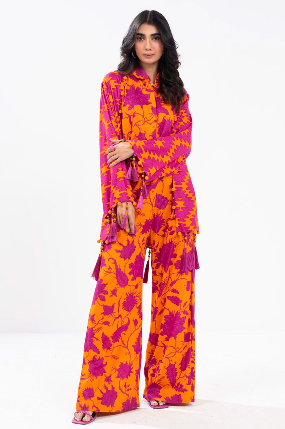 3 Piece Printed Viscose Suit With Viscose Dupatta