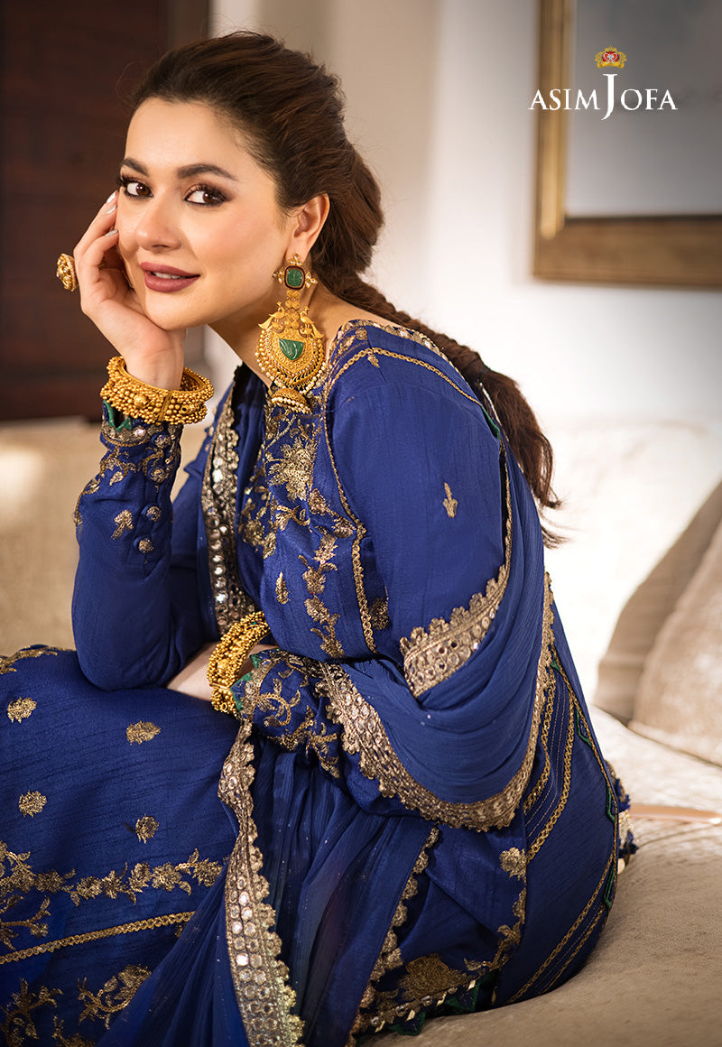 AJZS-18 EMBROIDERED INDIAN RAW SILK 3 PCS