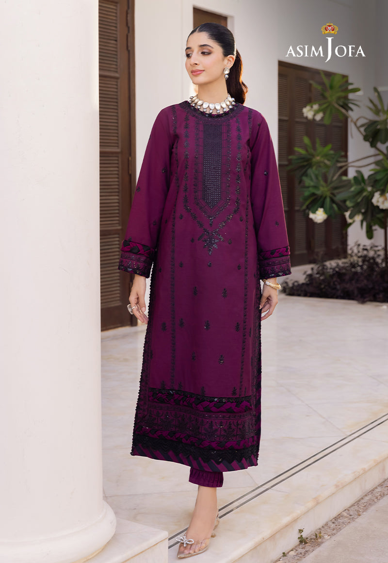 AJZS-01 EMBROIDERED CHANDERI COTTON 1 PC