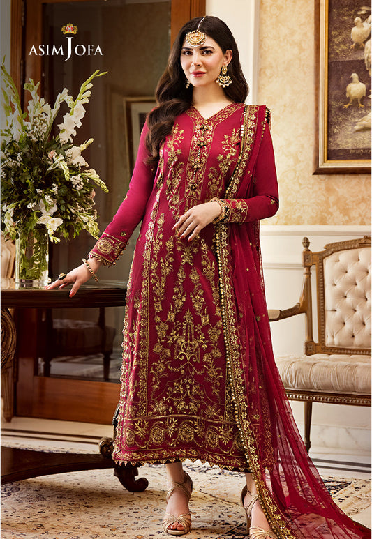 AJZS-24 EMBROIDERED LAWN SILK 3 PCS