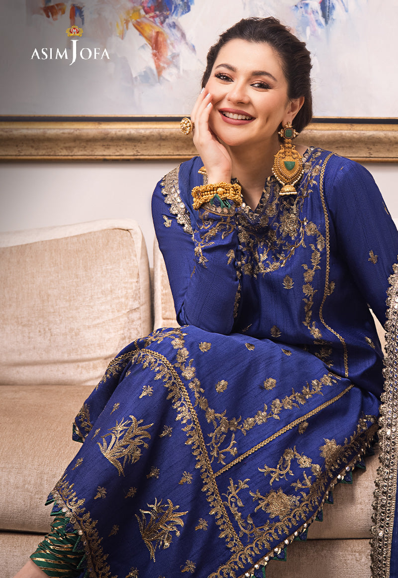 AJZS-18 EMBROIDERED INDIAN RAW SILK 3 PCS