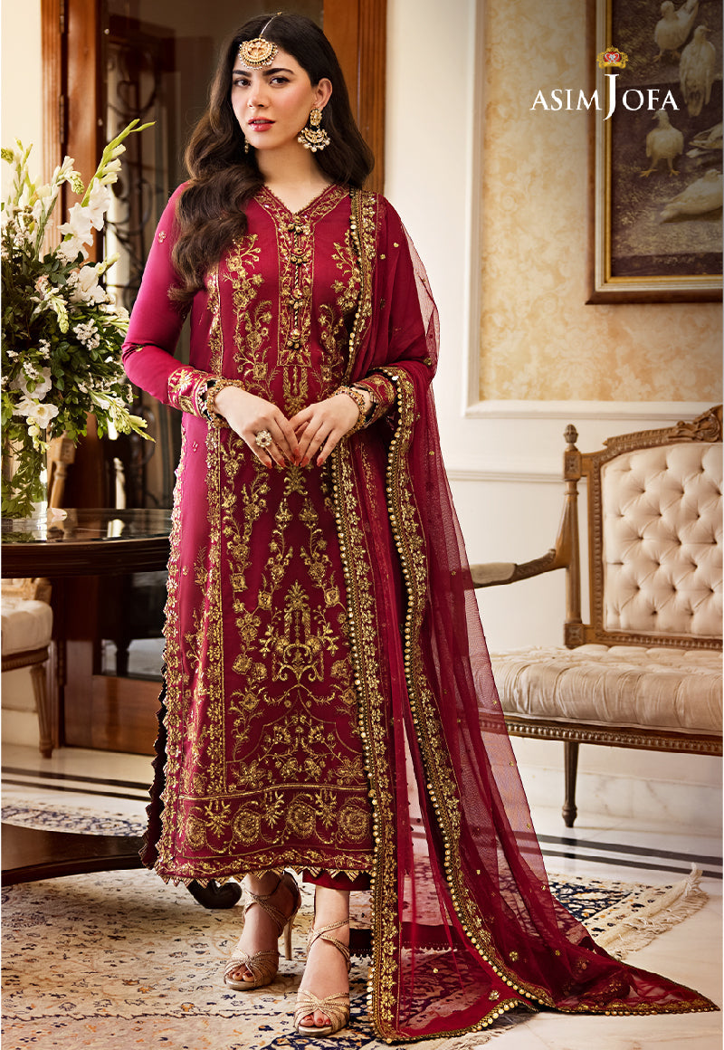 AJZS-24 EMBROIDERED LAWN SILK 3 PCS