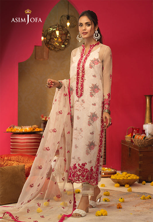 AJFC-23 EMBROIDERED ORGANZA 3 PCS