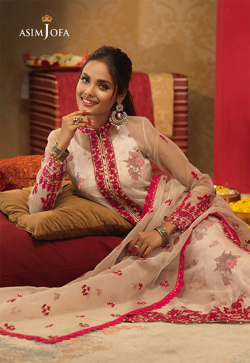 AJFC-23 EMBROIDERED ORGANZA 3 PCS