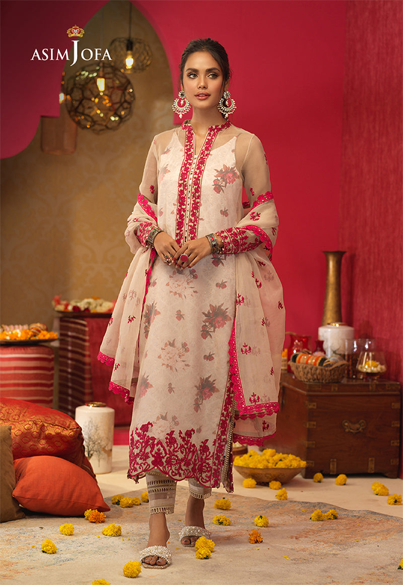 AJFC-23 EMBROIDERED ORGANZA 3 PCS