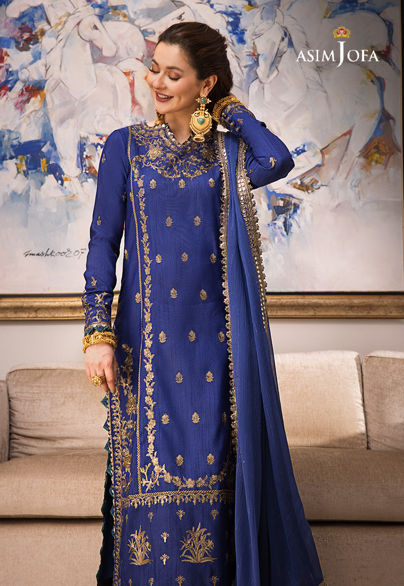 AJZS-18 EMBROIDERED INDIAN RAW SILK 3 PCS