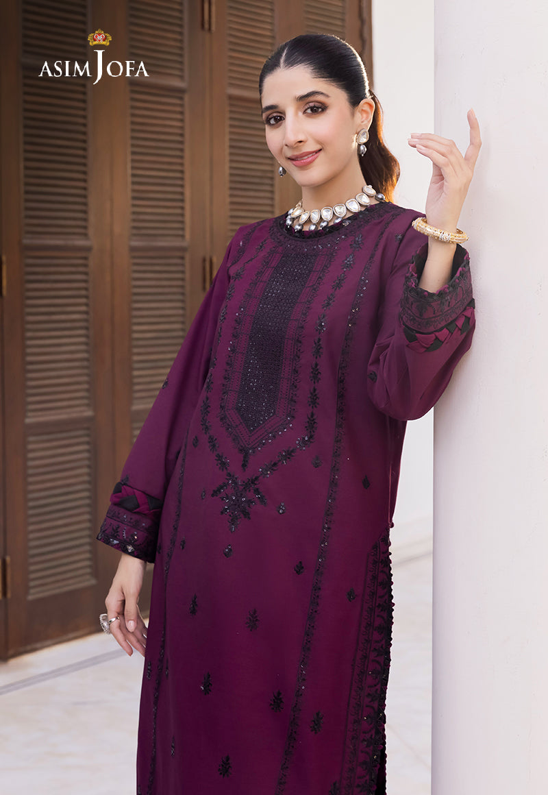 AJZS-01 EMBROIDERED CHANDERI COTTON 1 PC