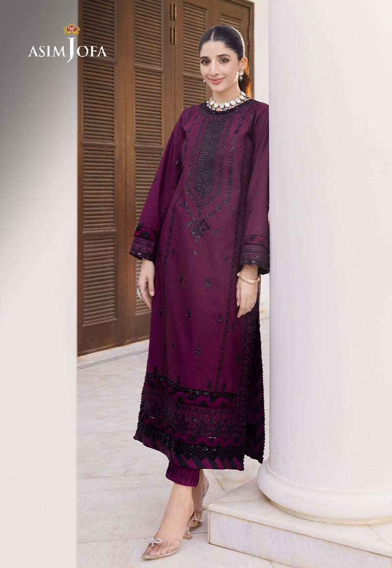 AJZS-01 EMBROIDERED CHANDERI COTTON 1 PC
