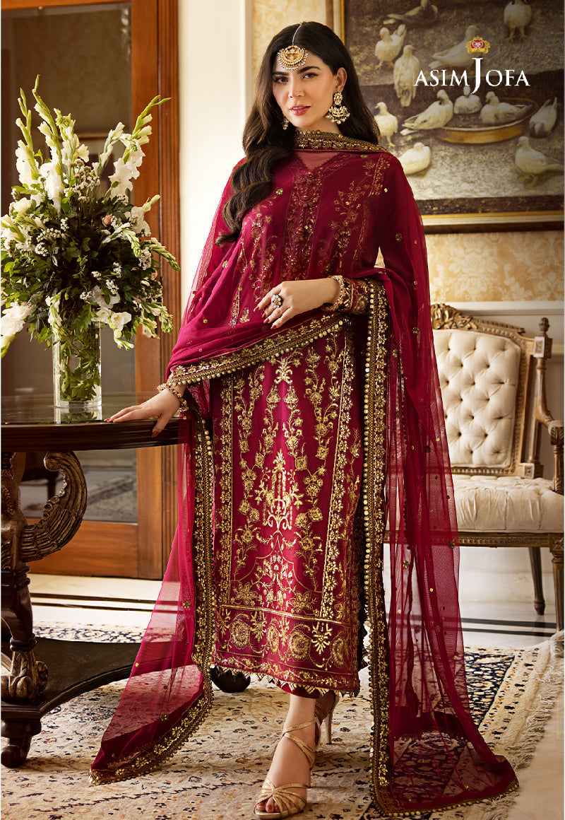 AJZS-24 EMBROIDERED LAWN SILK 3 PCS