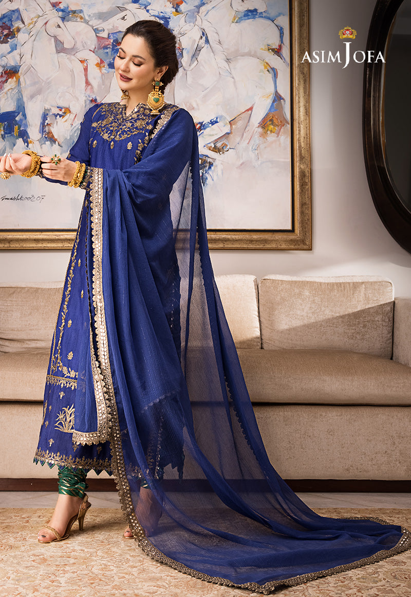 AJZS-18 EMBROIDERED INDIAN RAW SILK 3 PCS