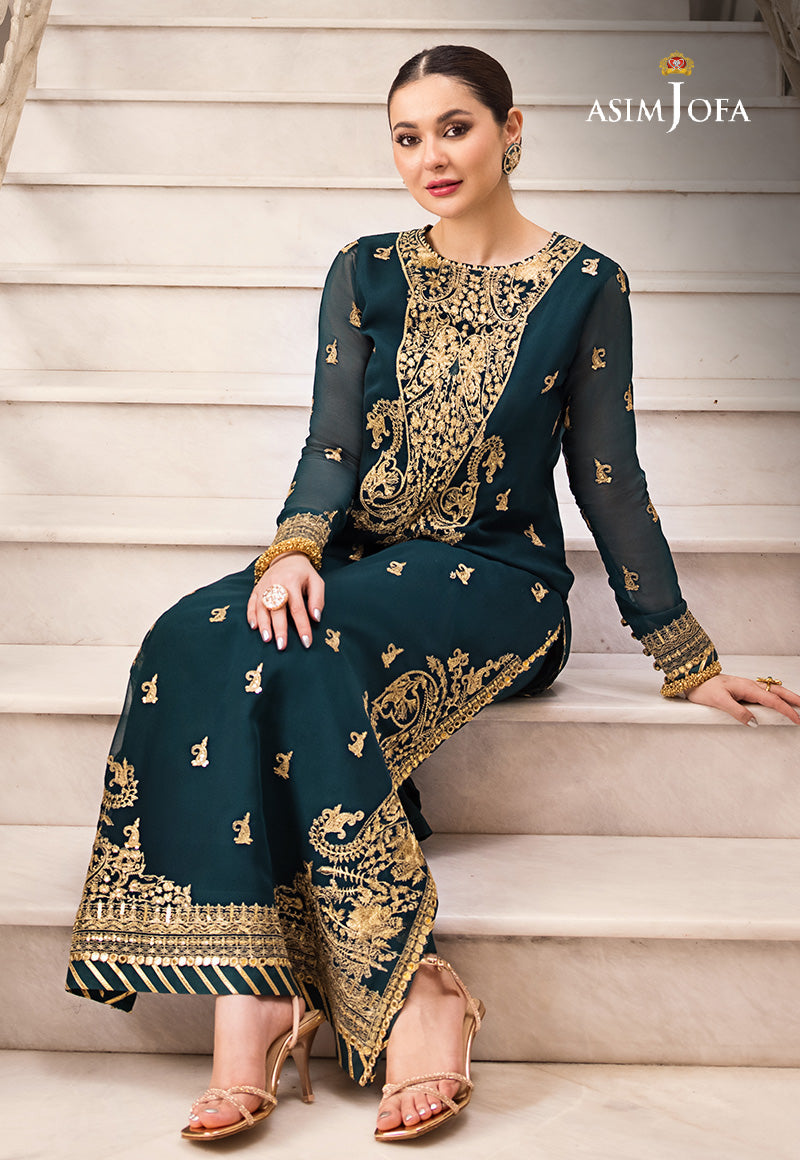 AJZS-19 EMBROIDERED GEORGETTE CHIFFON 1 PC