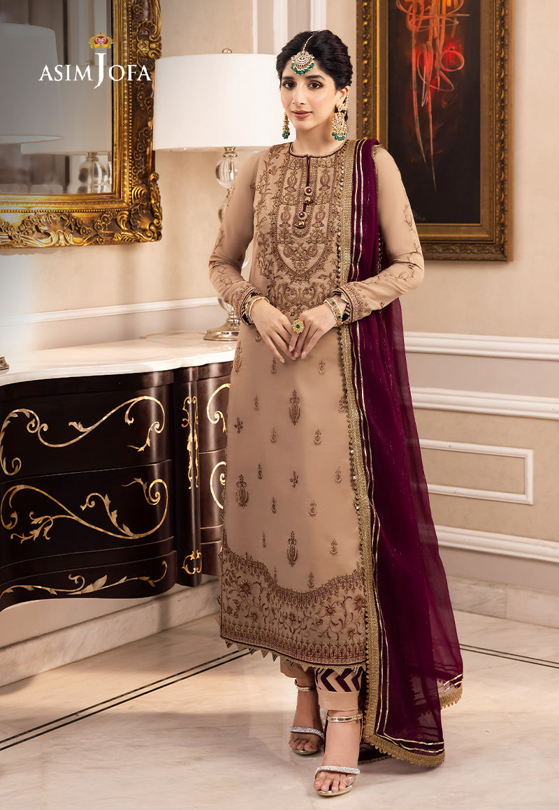 AJZS-12 EMBROIDERED CHANDERI COTTON 3 PCS