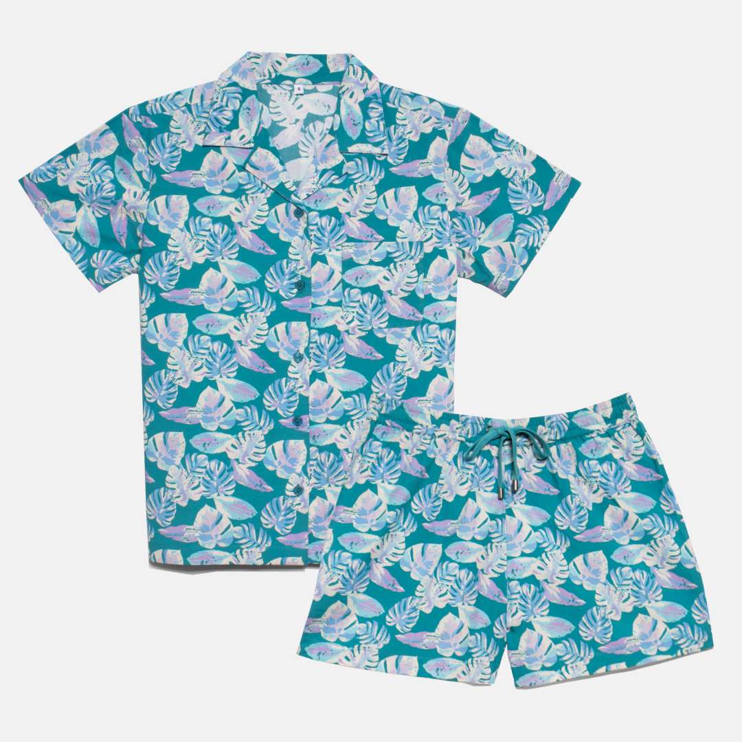 Palm Print Cabana Set