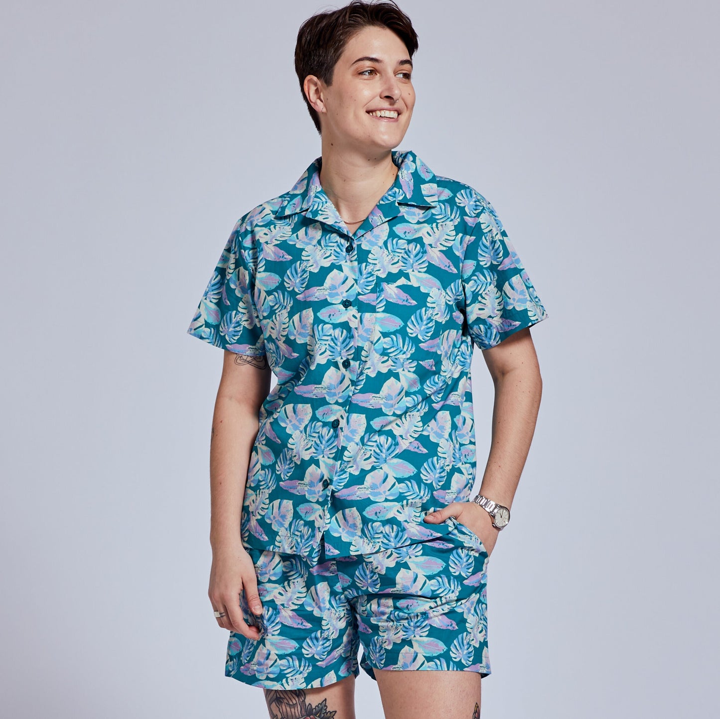 Palm Print Cabana Set