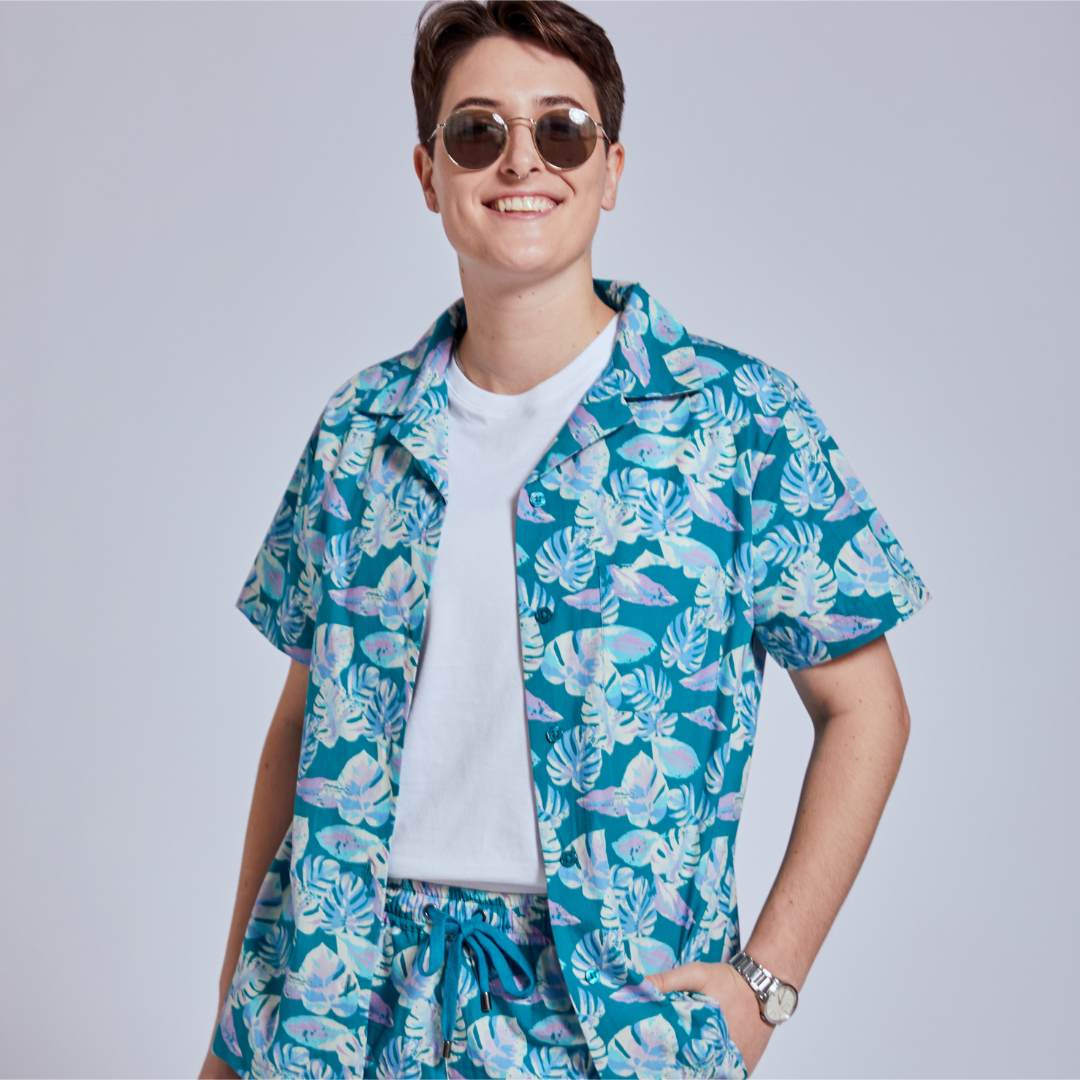 Palm Print Cabana Set