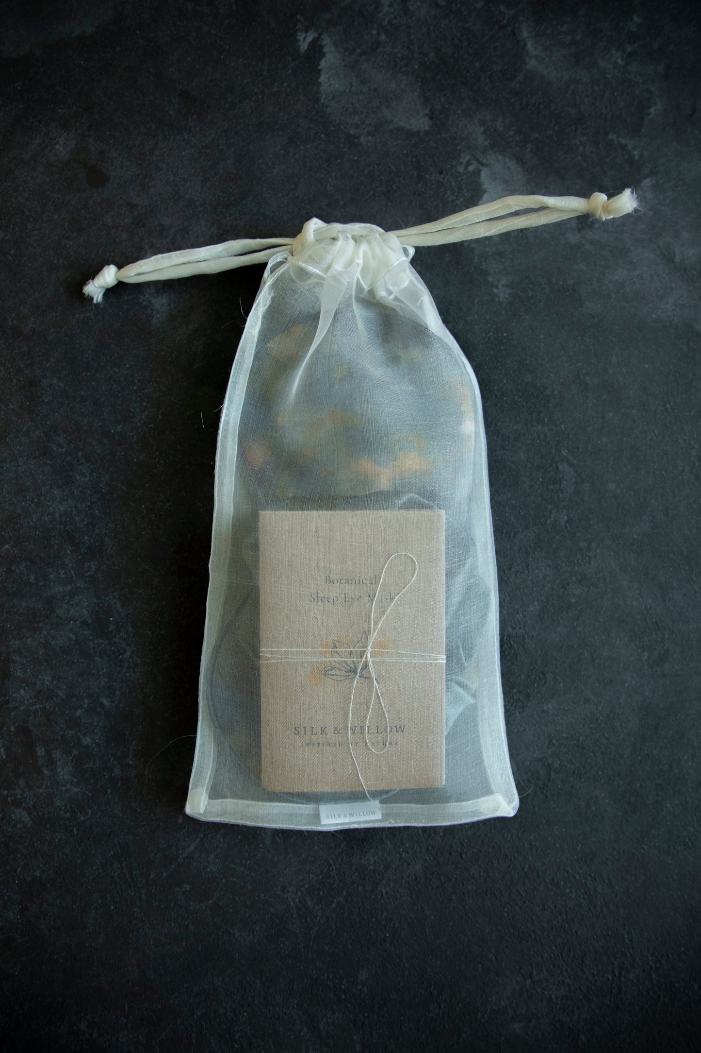 Botanical Print • Silk Sleep Eye Mask + Hair Scrunchie Sets