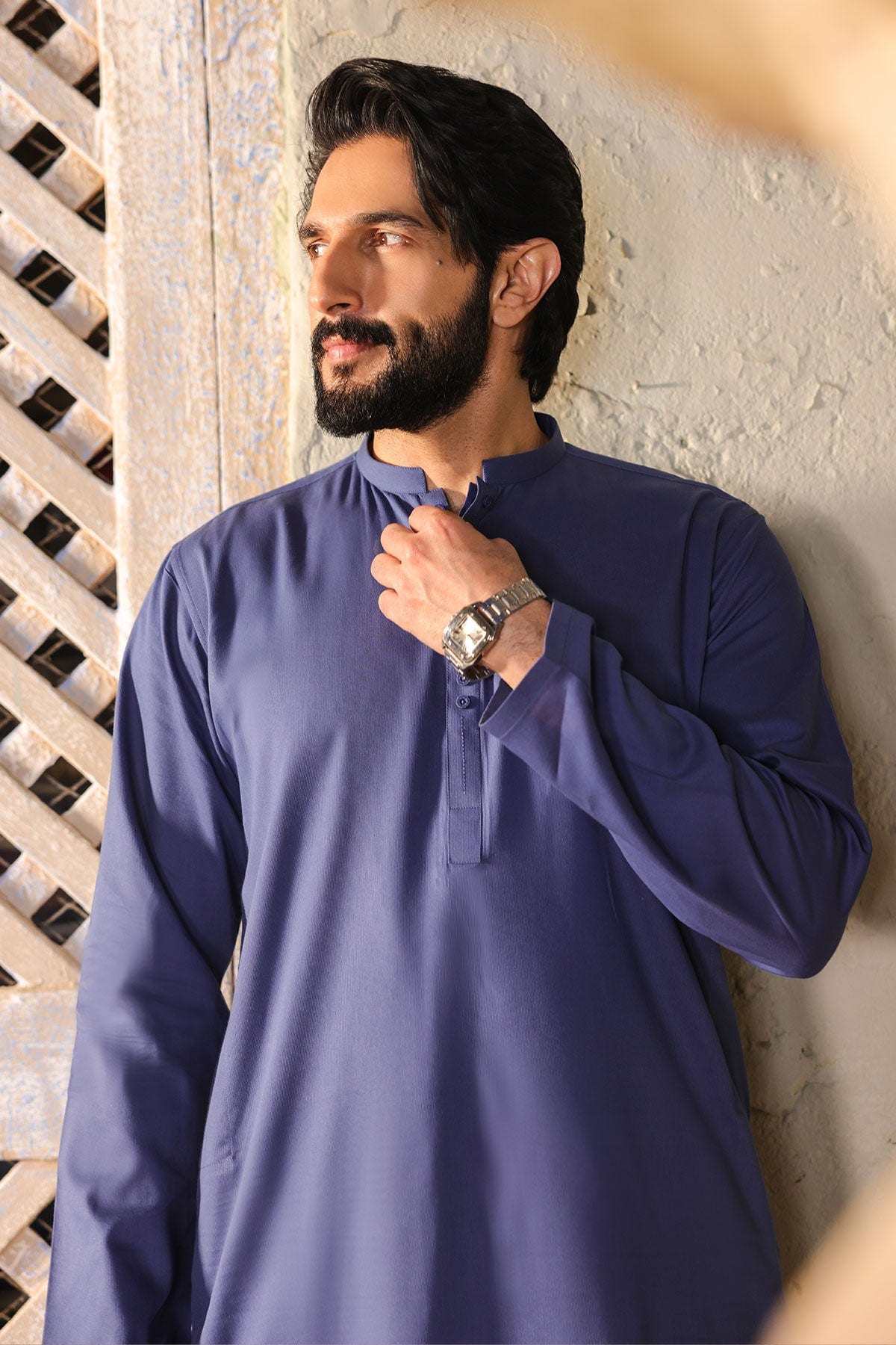 Dyed Ribbed Kurta